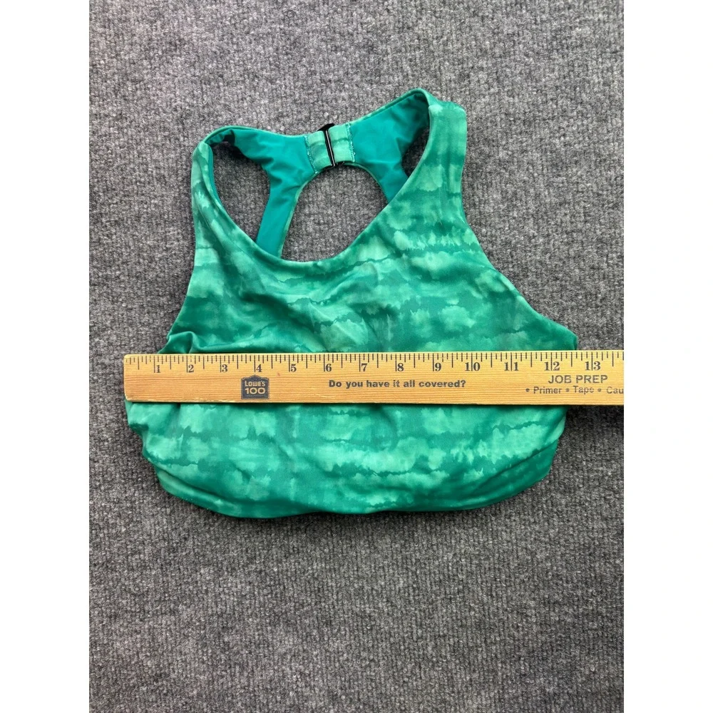Athleta Bikini Top Womens 32D/DD Green Tie Dye High Neck Racerback Swim